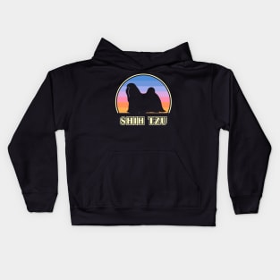 Shih Tzu Vintage Sunset Dog Kids Hoodie